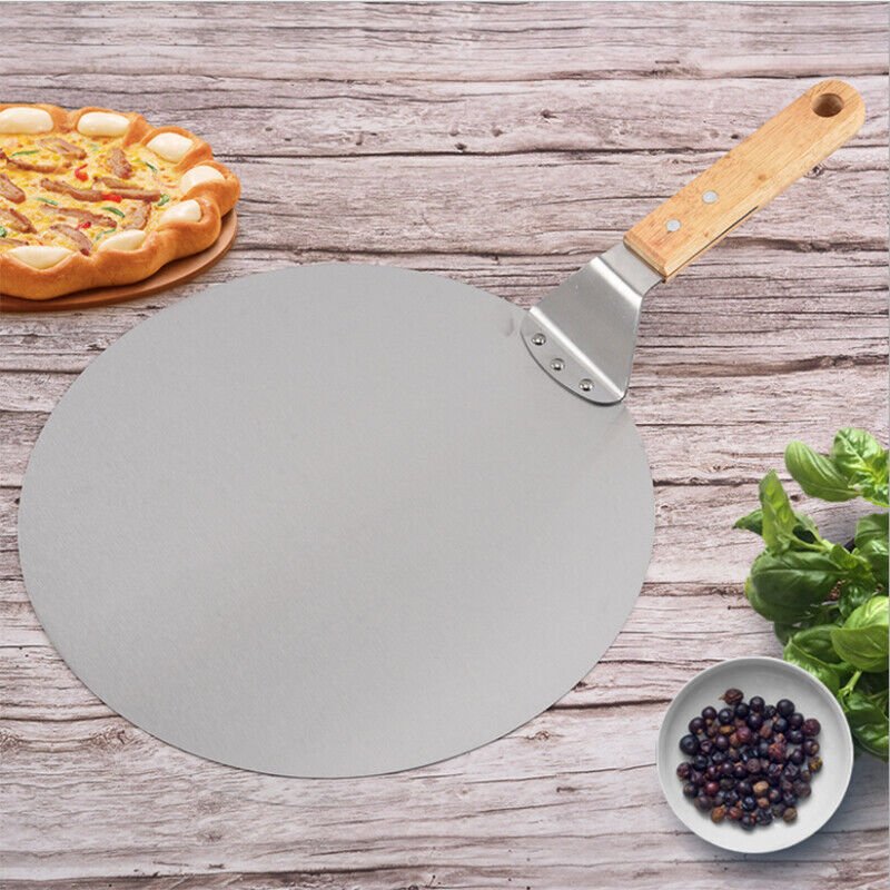 12Inch Stainless Steel Pizza Paddle Peel Bakers BBQ Oven Tray Wooden Handle UK - Walker's Low Prices