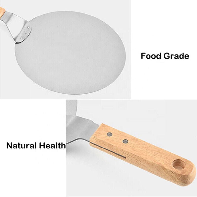 12Inch Stainless Steel Pizza Paddle Peel Bakers BBQ Oven Tray Wooden Handle UK - Walker's Low Prices