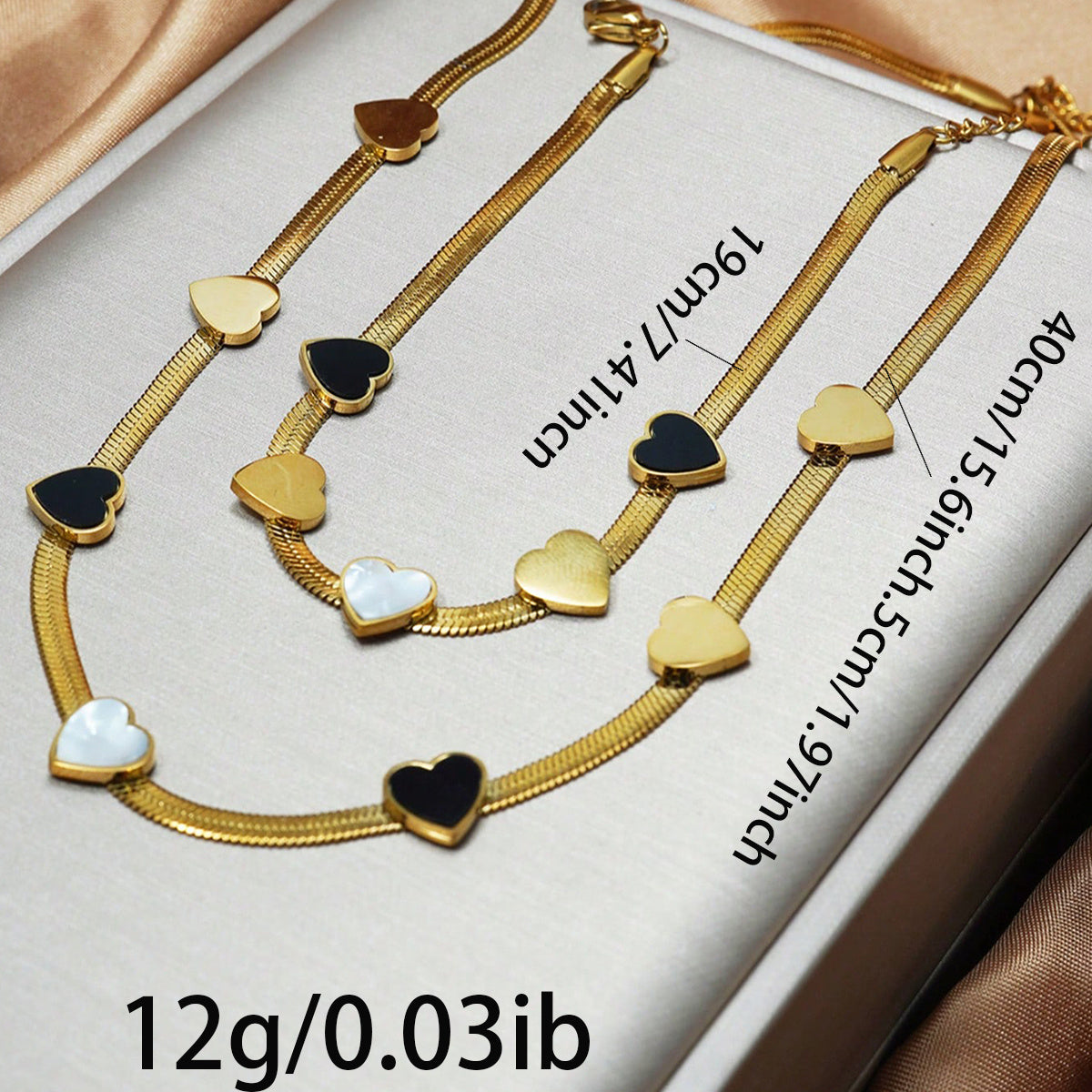 Lxalry 18K Gold Plated Heart Mirror Jewelry Set Hypoallergenic Skin Safe Necklace Bracelet For Daily Gifting Never Fade Adjustable Luxury With Precision Inlay Craftsmanship