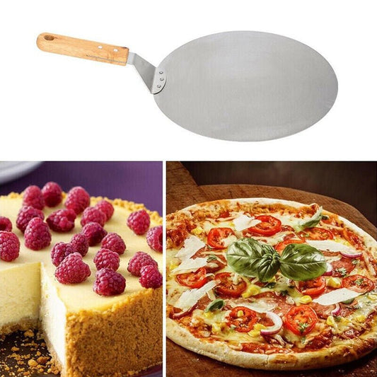 12Inch Stainless Steel Pizza Paddle Peel Bakers BBQ Oven Tray Wooden Handle UK - Walker's Low Prices
