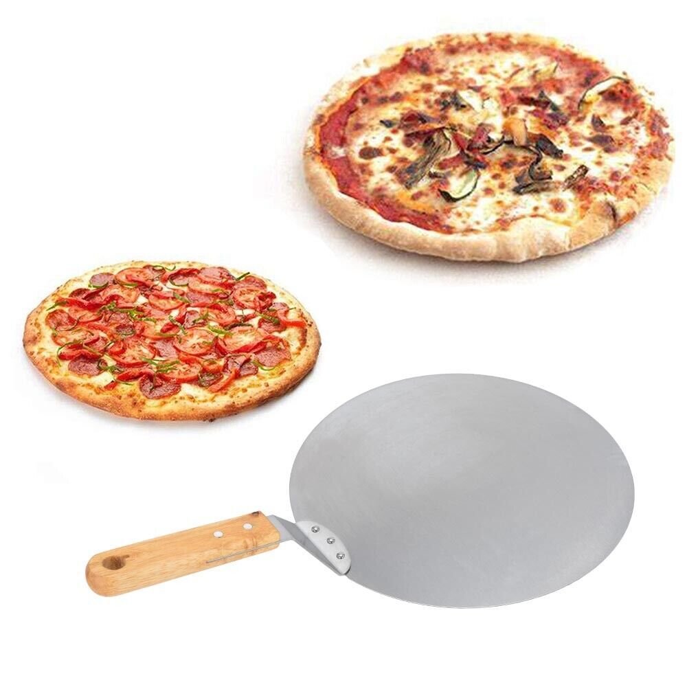 12Inch Stainless Steel Pizza Paddle Peel Bakers BBQ Oven Tray Wooden Handle UK - Walker's Low Prices
